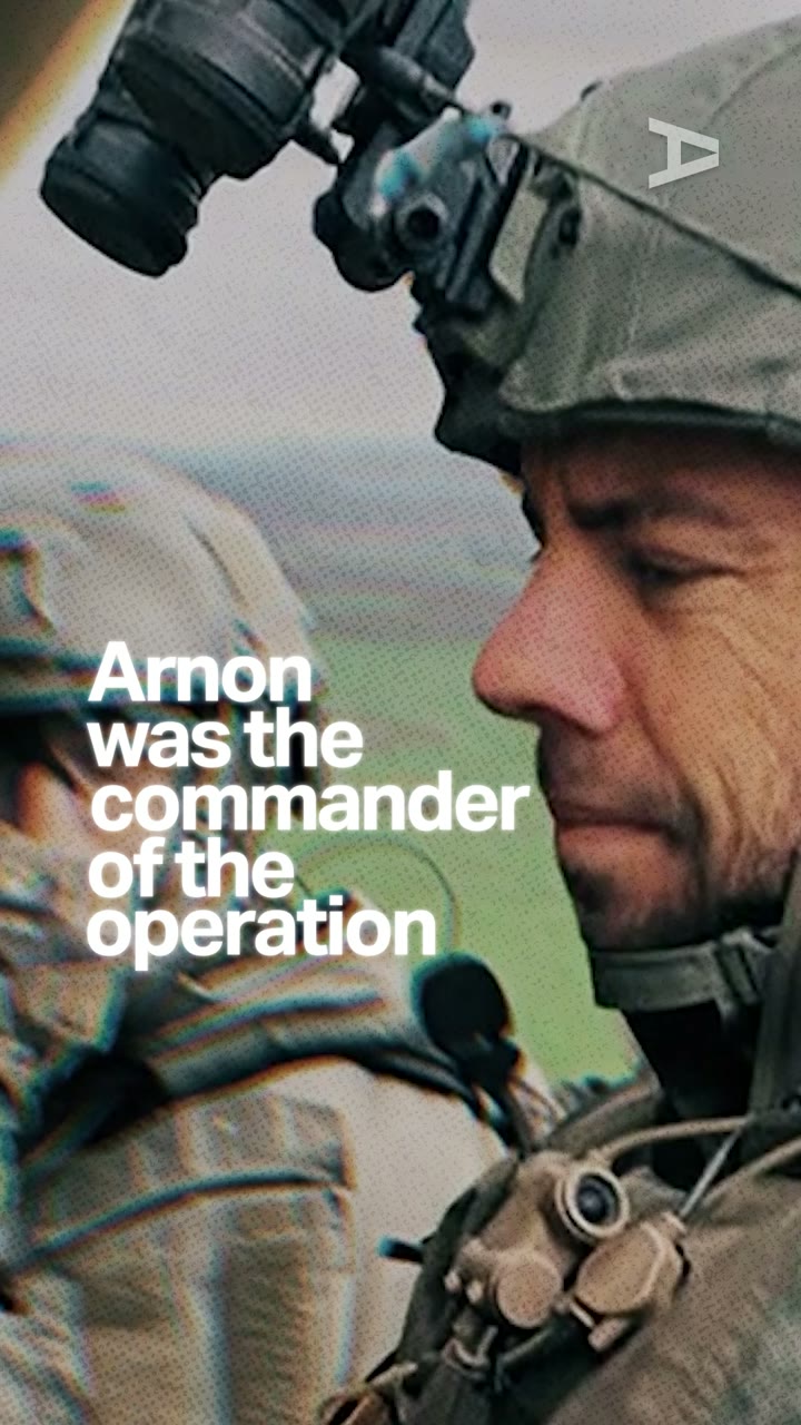 Soldier in a helmet with night-vision mount, caption: Arnon was the commander of the operation